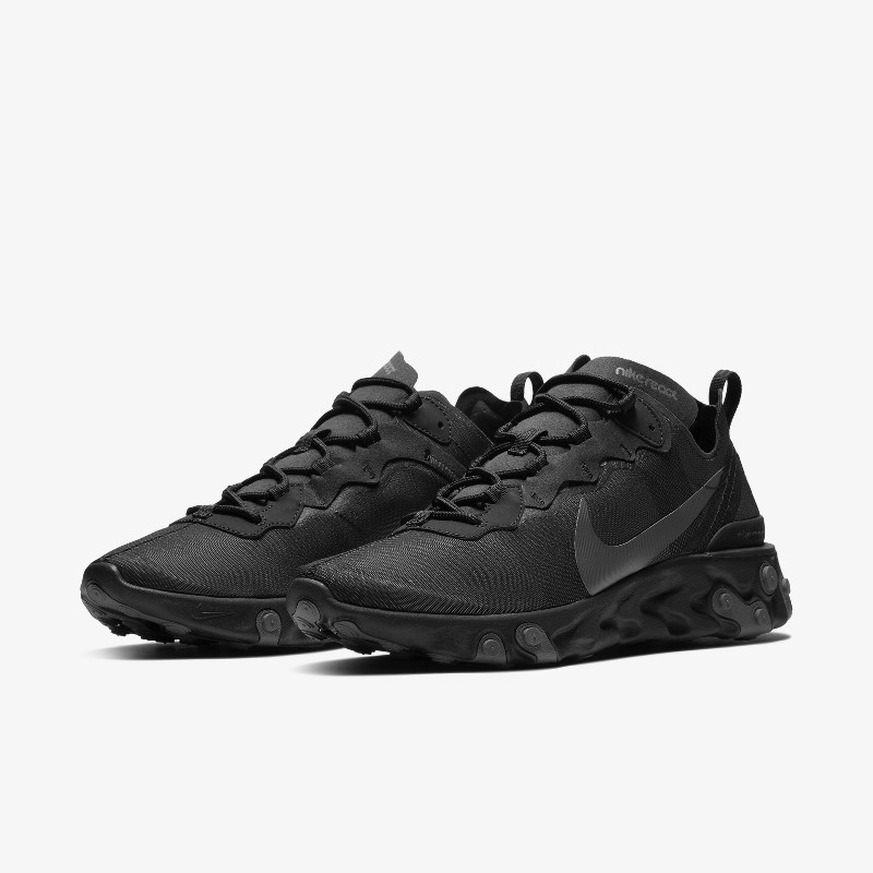 All black nike react element 55 on sale